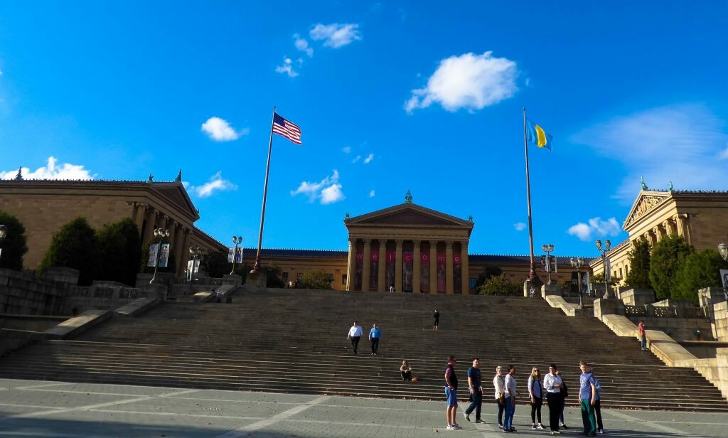 rocky ran up these steps at the museum of art