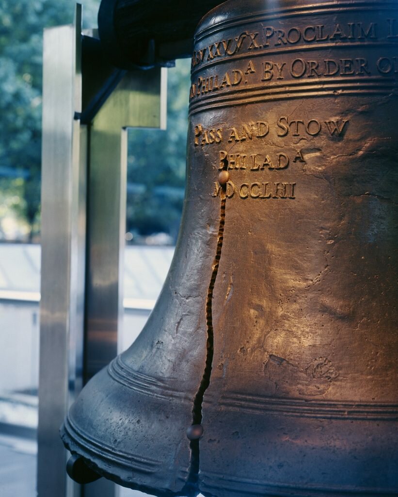 the liberty bell with a crack in philadelphia