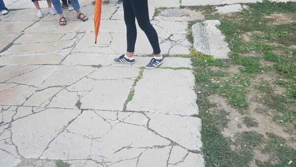 original flags at the ruins of forum in zadar